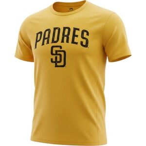 Majestic Threads San Diego Padres MLB T-Shirt Mens Large Gold Tri-Blend USA Made